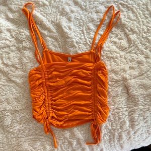 scrunch crop top tank top